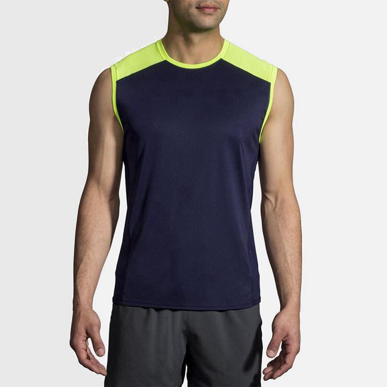 Brooks Stealthless Mens Running Tank Top - Blue - Philippines (146923GMP)